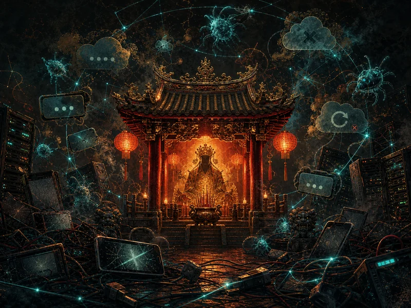 數位瘟疫示意插畫 斷線與當機的精神瘟病