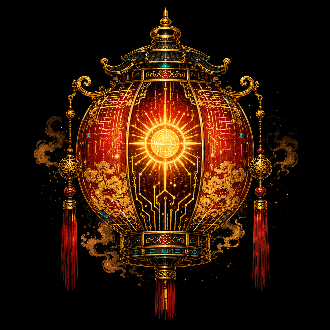 光明燈插畫