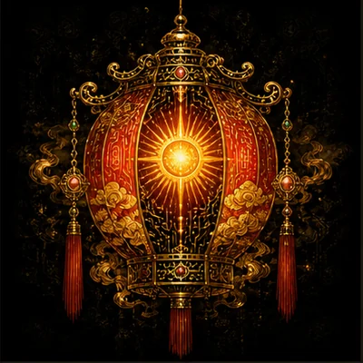 光明燈插畫
